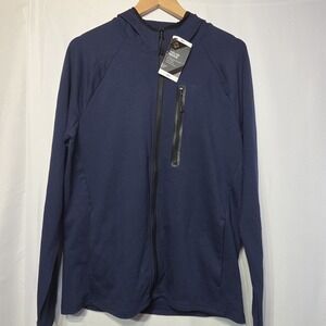 Member's Mark Mens Small S Luxe Full Zip Hoodie NWT Blue Side Amd Chest‎ Pockets